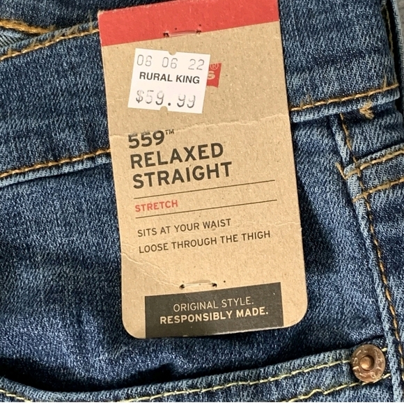 NWT Levi's 559 Jeans 30 x 30 Relaxed Straight Leg Stretch - Picture 11 of 16